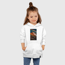 Толстовка детская хлопковая Гора и радуга вечером, AI, цвет: белый — фото 2