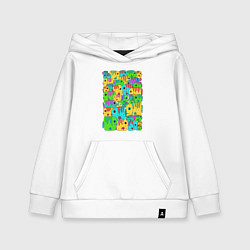 Толстовка детская хлопковая Яркие тропические рыбки, цвет: белый
