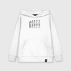 Толстовка детская хлопковая Человеческая эволюция, цвет: белый