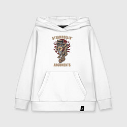 Толстовка детская хлопковая Steamrollin, цвет: белый