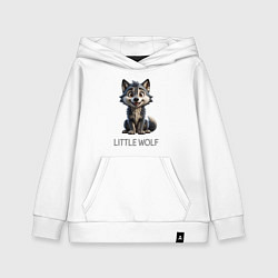 Толстовка детская хлопковая Волчонок - малютка, цвет: белый