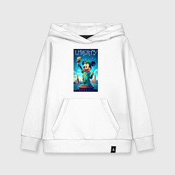 Толстовка детская хлопковая Статуя свободы - Мики Маус, цвет: белый