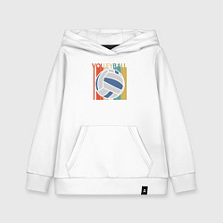 Толстовка детская хлопковая Volleyball colors, цвет: белый