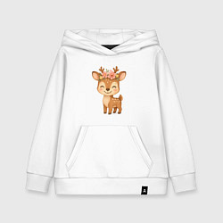 Толстовка детская хлопковая Милый олененок с венком, цвет: белый