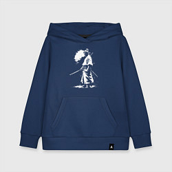 Толстовка детская хлопковая Профиль самурая, цвет: тёмно-синий