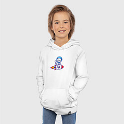 Толстовка детская хлопковая Космическая панда, цвет: белый — фото 2