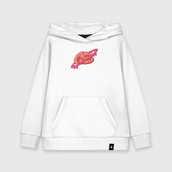 Толстовка детская хлопковая Saturn brain, цвет: белый