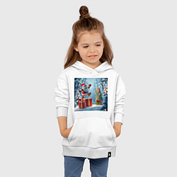 Толстовка детская хлопковая Дед Морозио и Принцесса Снегурочка: вперёд за пода, цвет: белый — фото 2