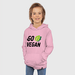 Толстовка детская хлопковая Go vegan, цвет: светло-розовый — фото 2