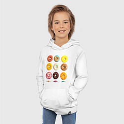 Толстовка детская хлопковая Donut Worry, цвет: белый — фото 2