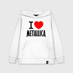 Толстовка детская хлопковая I love Metallica, цвет: белый