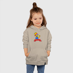 Толстовка детская хлопковая Bart Simpson: Peace, цвет: миндальный — фото 2