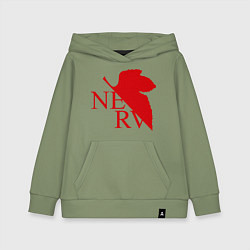 Толстовка детская хлопковая Евангелион NERV, цвет: авокадо