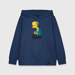 Толстовка детская хлопковая Mr. Burns: I get money, цвет: тёмно-синий