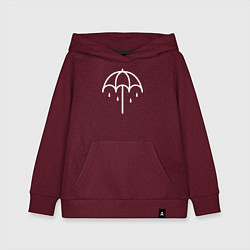 Толстовка детская хлопковая BMTH Symbol, цвет: меланж-бордовый