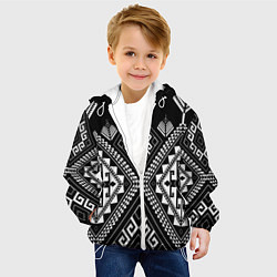 Куртка с капюшоном детская Индейские мотивы, цвет: 3D-белый — фото 2