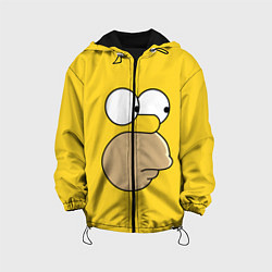 Куртка с капюшоном детская Лицо Гомера, цвет: 3D-черный