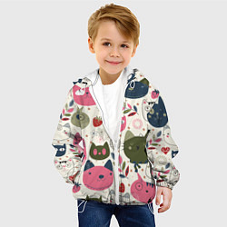 Куртка с капюшоном детская Радостные котики, цвет: 3D-белый — фото 2
