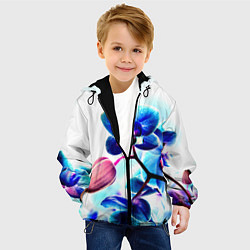 Куртка с капюшоном детская Фиолетовая орхидея, цвет: 3D-черный — фото 2
