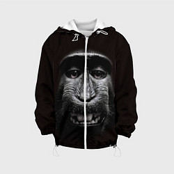 Куртка с капюшоном детская Улыбка обезьяны, цвет: 3D-белый