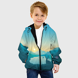 Куртка с капюшоном детская Олень у озера, цвет: 3D-черный — фото 2