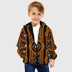 Куртка с капюшоном детская Королевский узор, цвет: 3D-черный — фото 2