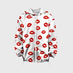 Куртка с капюшоном детская Поцелуйчики, цвет: 3D-белый