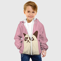 Куртка с капюшоном детская Grumpy cat pink, цвет: 3D-белый — фото 2