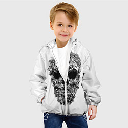 Куртка с капюшоном детская Череп, цвет: 3D-белый — фото 2