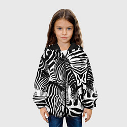 Куртка с капюшоном детская Полосатая зебра, цвет: 3D-черный — фото 2
