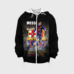 Куртка с капюшоном детская Messi FCB, цвет: 3D-белый