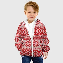 Куртка с капюшоном детская Красный свитер, цвет: 3D-белый — фото 2