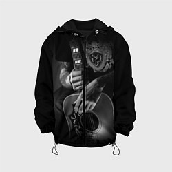 Куртка с капюшоном детская Гитарист-рокер, цвет: 3D-черный