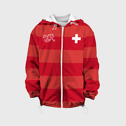 Куртка с капюшоном детская Сборная Швейцарии по футболу, цвет: 3D-белый