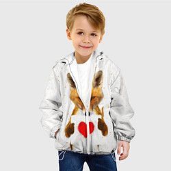 Куртка с капюшоном детская Влюбленная лиса, цвет: 3D-белый — фото 2