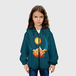 Куртка с капюшоном детская Лиса под солнцем, цвет: 3D-черный — фото 2