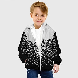 Куртка с капюшоном детская Птичий вихрь, цвет: 3D-белый — фото 2