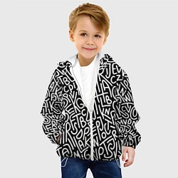 Куртка с капюшоном детская Текстовой арт, цвет: 3D-белый — фото 2