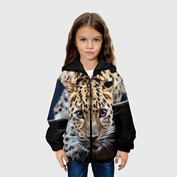 Куртка с капюшоном детская Дикая кошка, цвет: 3D-черный — фото 2