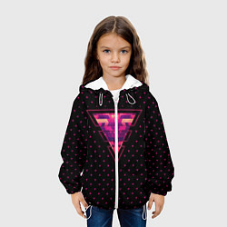 Куртка с капюшоном детская Треугольная геометрия, цвет: 3D-белый — фото 2