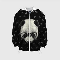 Куртка с капюшоном детская Умная панда, цвет: 3D-белый