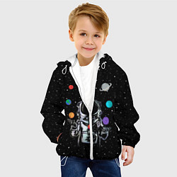 Куртка с капюшоном детская Космический жонглер, цвет: 3D-белый — фото 2