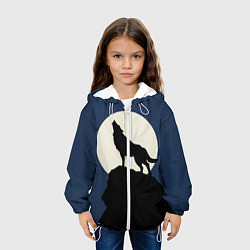 Куртка с капюшоном детская Вой на луну, цвет: 3D-белый — фото 2