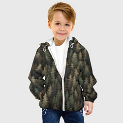 Куртка с капюшоном детская Лесной камуфляж, цвет: 3D-белый — фото 2