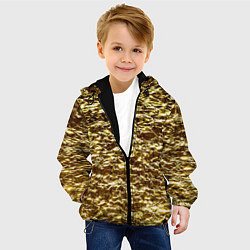 Куртка с капюшоном детская Золотой, цвет: 3D-черный — фото 2