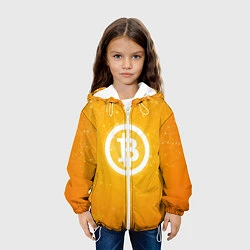Куртка с капюшоном детская Bitcoin Orange, цвет: 3D-белый — фото 2