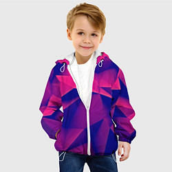 Куртка с капюшоном детская Violet polygon, цвет: 3D-белый — фото 2