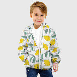 Куртка с капюшоном детская Лимончики, цвет: 3D-белый — фото 2