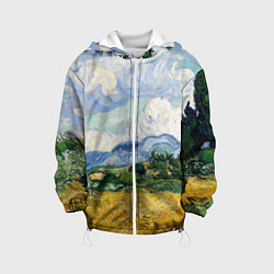 Куртка с капюшоном детская Ван Гог Картина, цвет: 3D-белый