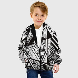 Куртка с капюшоном детская Black and white, цвет: 3D-черный — фото 2